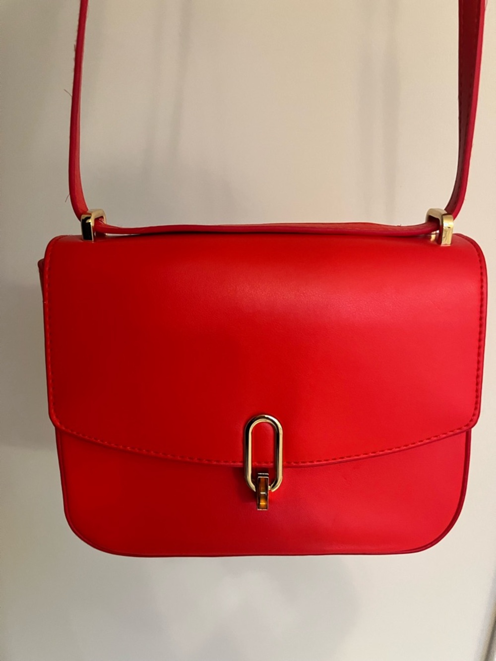 Target Red Crossbody Bag with Gold Accent